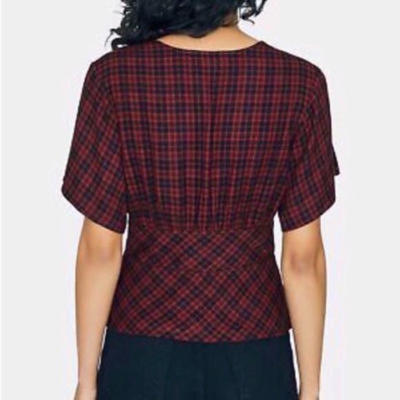 Sanctuary Plaid Button Down Peplum Top - Picture 6 of 13
